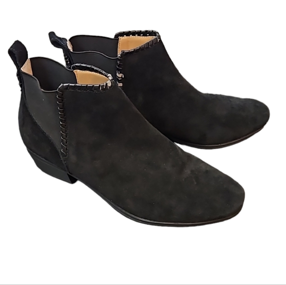 Jack Rogers black suede ankle booties, size 9M